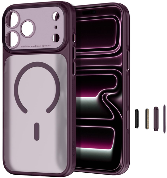 MagSafe-etui til Apple iPhone 18 Pro / 17 Pro, Tech-Protect, MagPeak CC, Mat Vinrød