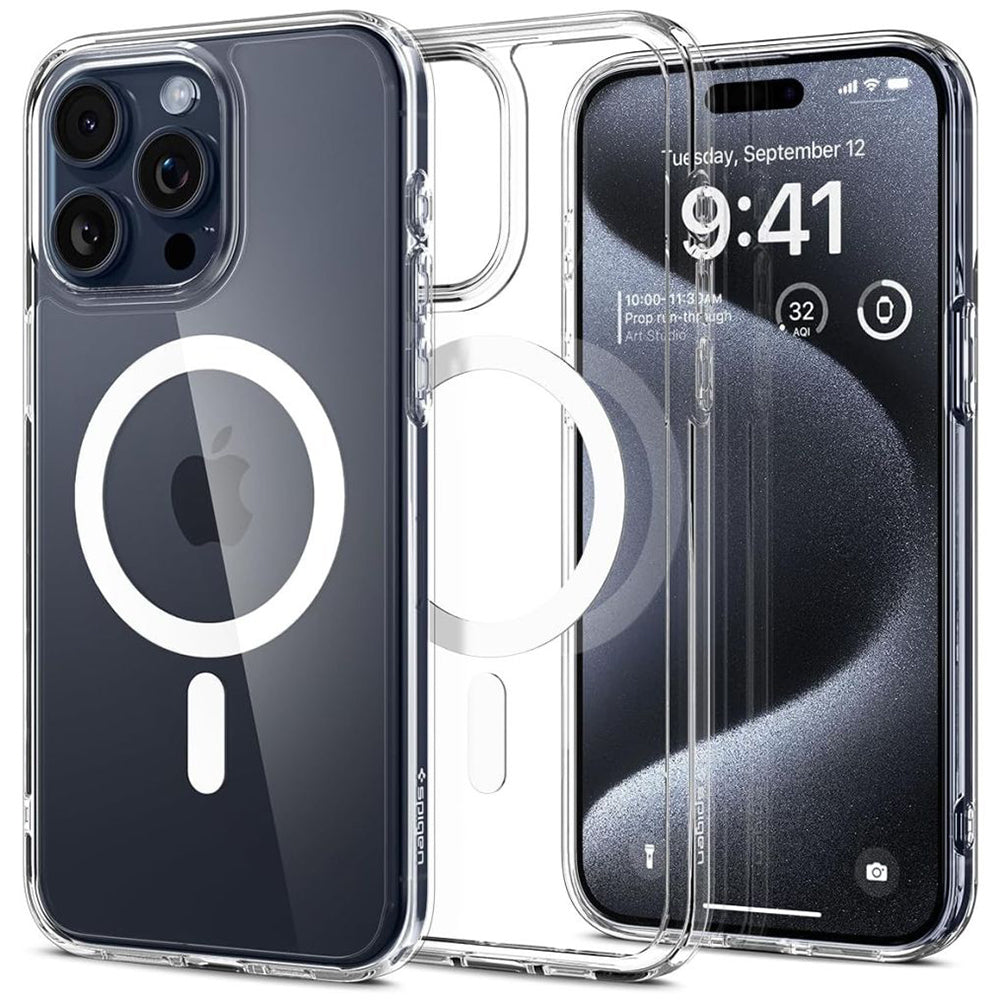 MagSafe Case for Apple iPhone 15 Pro Max, Spigen, Ultra Hybrid, White ACS06576