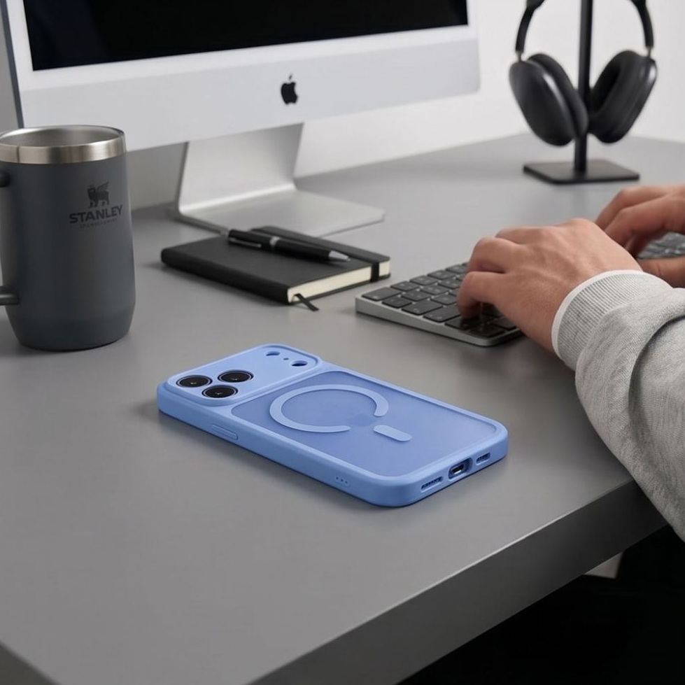 MagSafe-etui til Apple iPhone 18 Pro / 17 Pro, Tech-Protect, BasicMag, Mat Blå