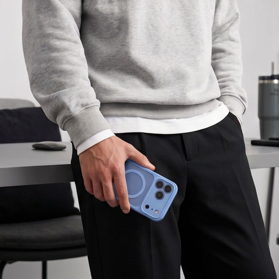 MagSafe-etui til Apple iPhone 18 Pro / 17 Pro, Tech-Protect, BasicMag, Mat Blå