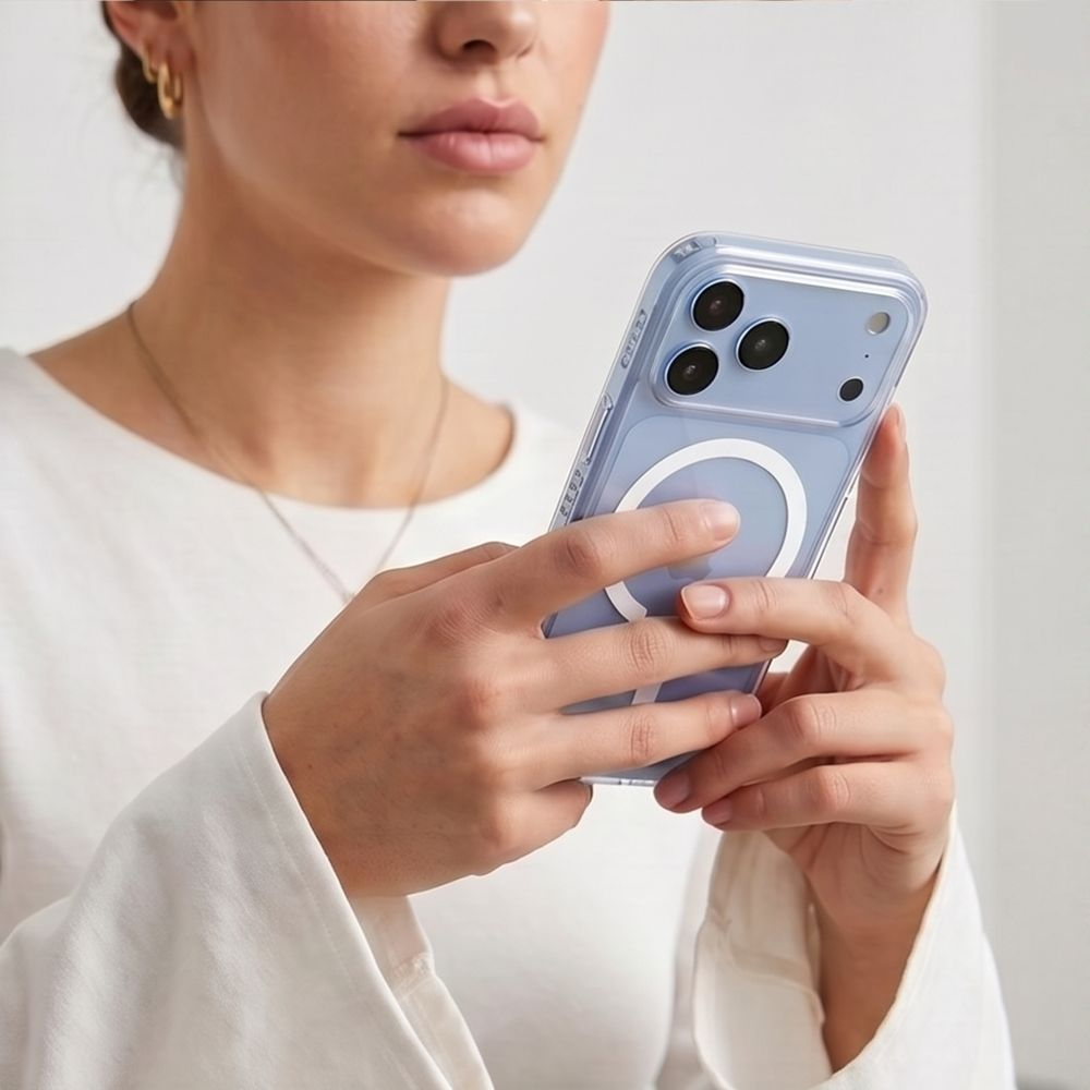MagSafe-etui til Apple iPhone 18 Pro / 17 Pro, Tech-Protect, Flexair Hybrid med skærmbeskytter, gennemsigtig