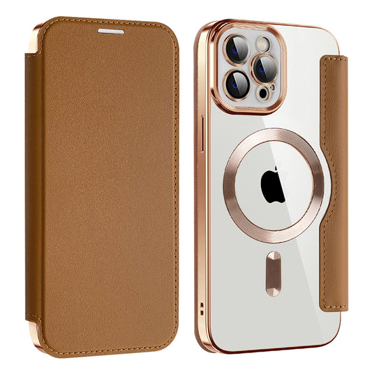MagSafe-etui til Apple iPhone 12 Pro Max, Techsuit, SmartMag Book, Brun