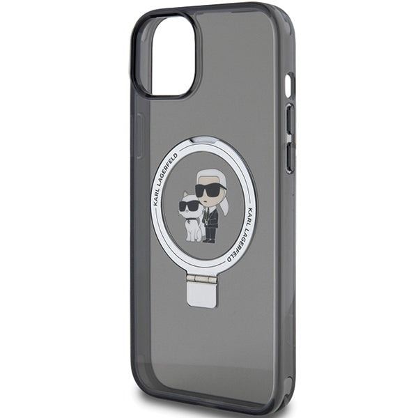 MagSafe cover til Apple iPhone 14, Karl Lagerfeld, Ring Stand Karl & Choupette, Sort