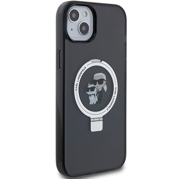 MagSafe cover til Apple iPhone 14, Karl Lagerfeld, Ring Stand Karl & Choupette, Sort