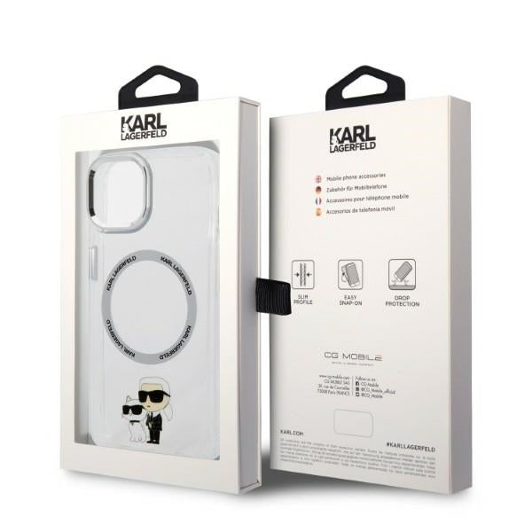 MagSafe cover til Apple iPhone 14 Plus, Karl Lagerfeld, Ikonik Karl & Choupette, Transparent