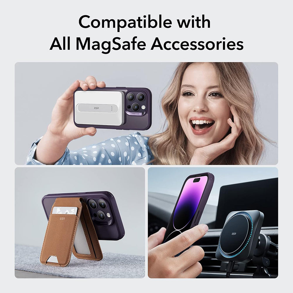 MagSafe-etui til Apple iPhone 14 Pro, ESR, Classic Hybrid, Lilla Transparent
