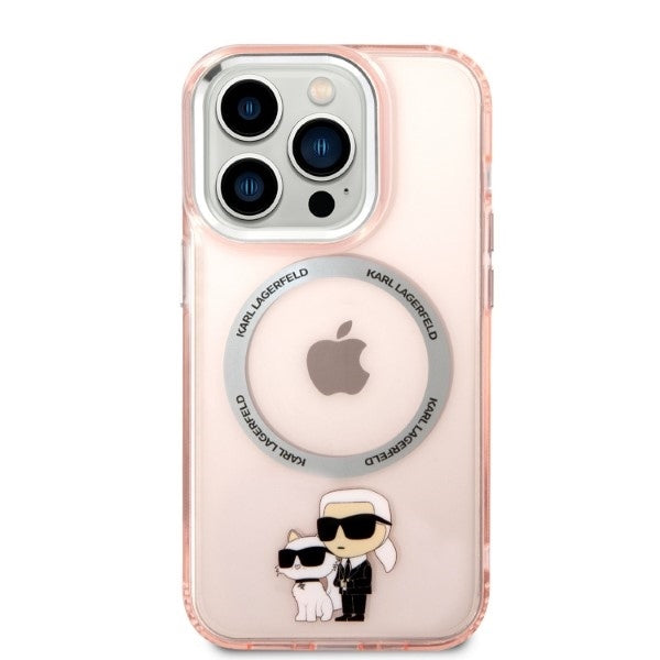 MagSafe cover til Apple iPhone 14 Pro, Karl Lagerfeld, Ikonik Karl & Choupette, Pink