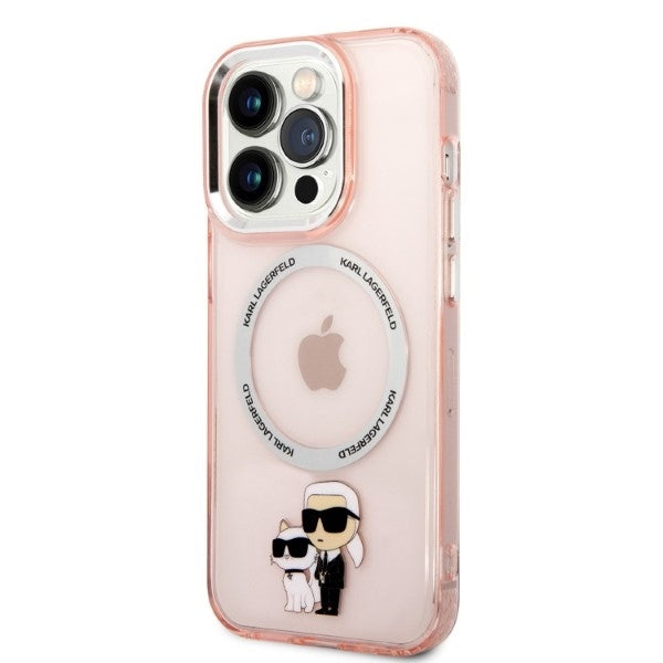 MagSafe cover til Apple iPhone 14 Pro, Karl Lagerfeld, Ikonik Karl & Choupette, Pink