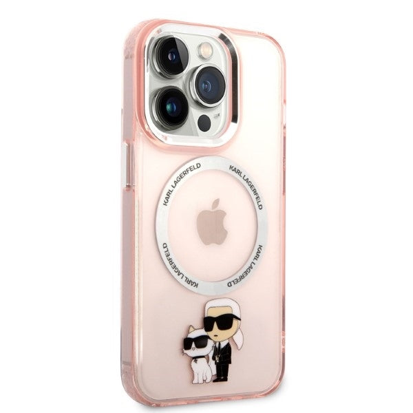 MagSafe cover til Apple iPhone 14 Pro, Karl Lagerfeld, Ikonik Karl & Choupette, Pink