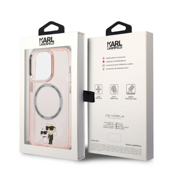 MagSafe cover til Apple iPhone 14 Pro, Karl Lagerfeld, Ikonik Karl & Choupette, Pink