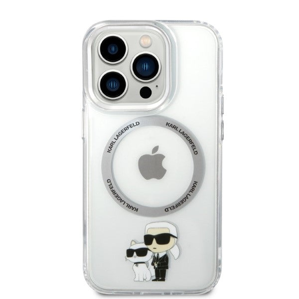 MagSafe cover til Apple iPhone 14 Pro, Karl Lagerfeld, Ikonik Karl & Choupette, Transparent