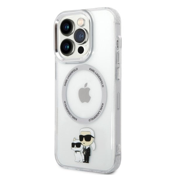 MagSafe cover til Apple iPhone 14 Pro, Karl Lagerfeld, Ikonik Karl & Choupette, Transparent