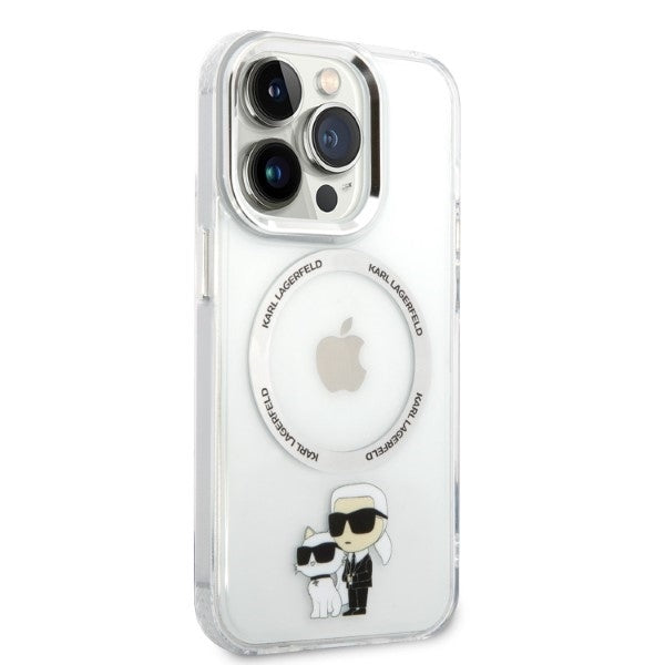 MagSafe cover til Apple iPhone 14 Pro, Karl Lagerfeld, Ikonik Karl & Choupette, Transparent
