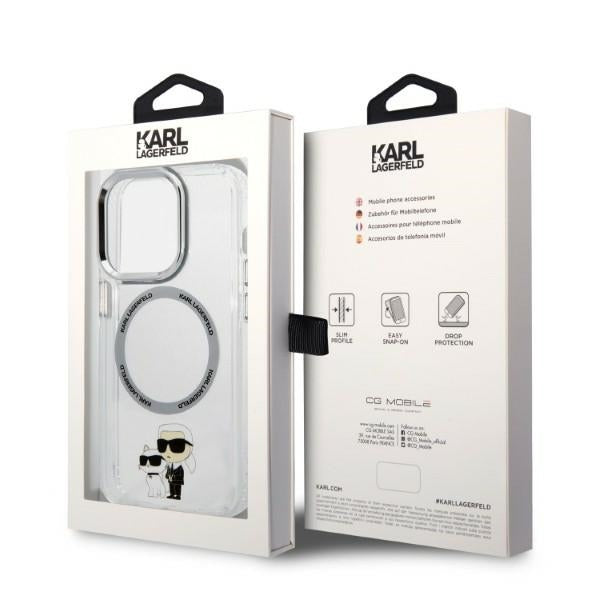 MagSafe cover til Apple iPhone 14 Pro, Karl Lagerfeld, Ikonik Karl & Choupette, Transparent
