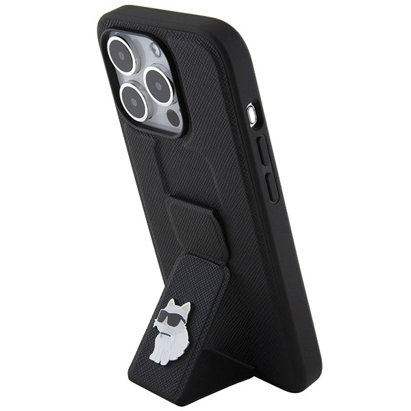 MagSafe cover til Apple iPhone 14 Pro, Karl Lagerfeld, Saffiano Gripstand Choupette, Sort