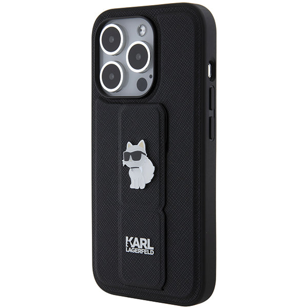 MagSafe cover til Apple iPhone 14 Pro, Karl Lagerfeld, Saffiano Gripstand Choupette, Sort