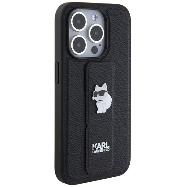 MagSafe cover til Apple iPhone 14 Pro, Karl Lagerfeld, Saffiano Gripstand Choupette, Sort