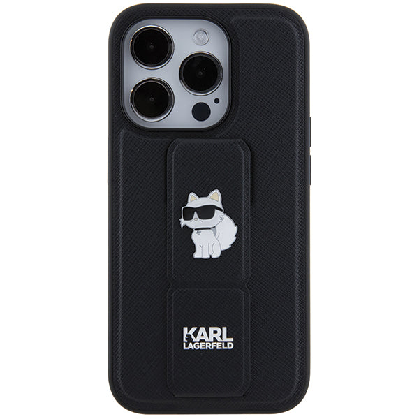 MagSafe cover til Apple iPhone 14 Pro, Karl Lagerfeld, Saffiano Gripstand Choupette, Sort