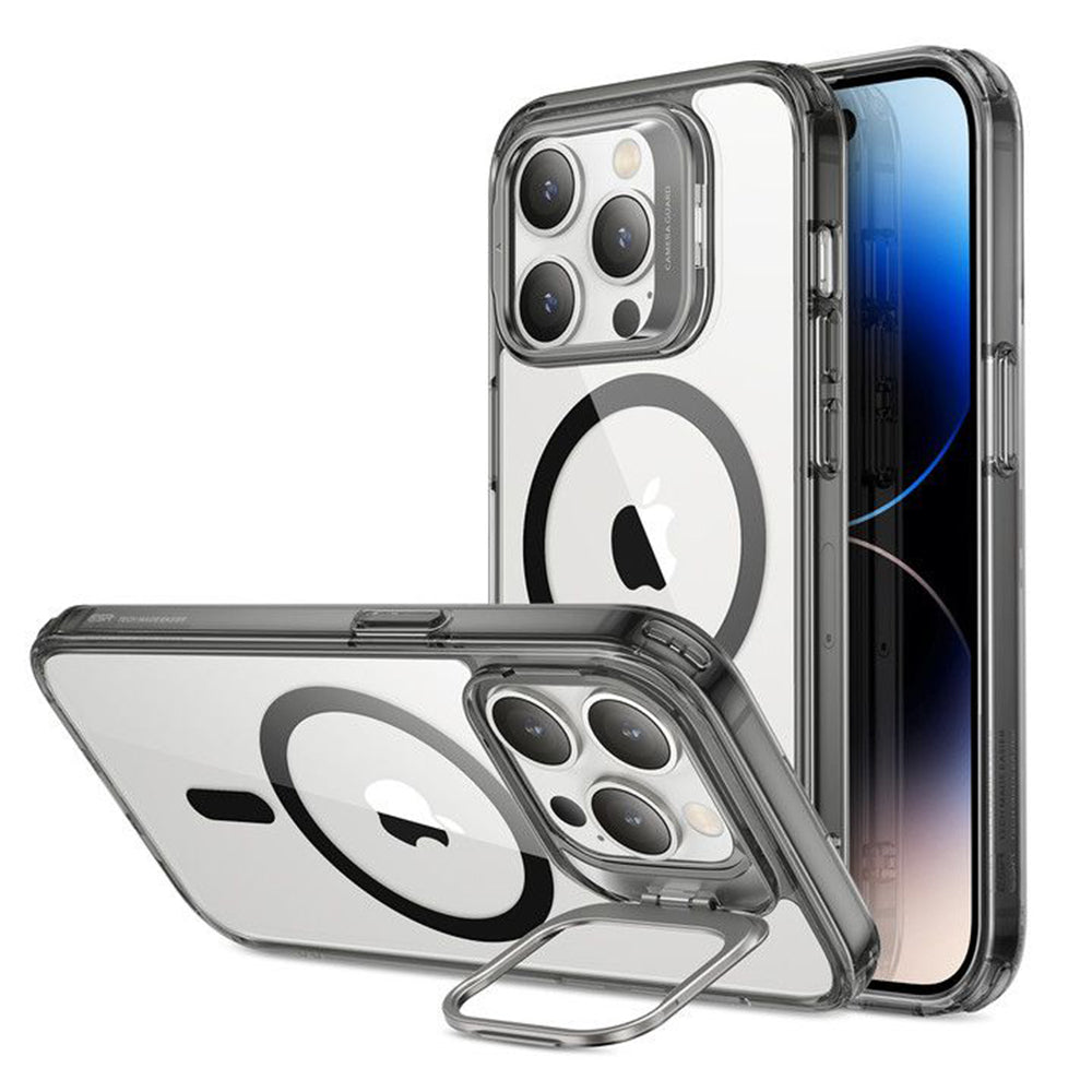MagSafe cover til Apple iPhone 14 Pro Max, ESR, Classic Kickstand, Sort Transparent