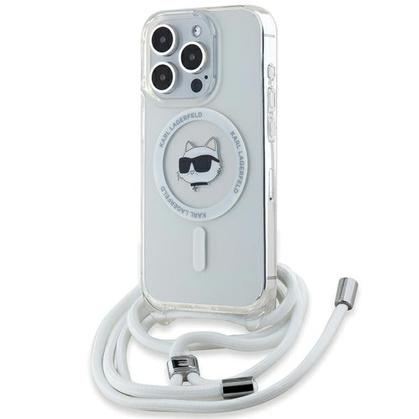 MagSafe cover til Apple iPhone 14 Pro Max, Karl Lagerfeld, IML Crossbody Choupette's Head with Strap, Transparent