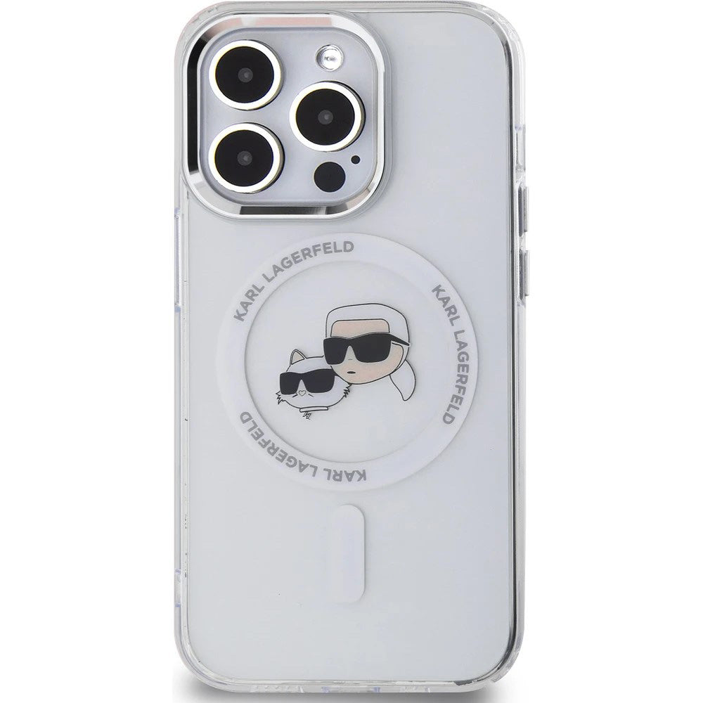 MagSafe cover til Apple iPhone 14 Pro Max, Karl Lagerfeld, IML Metal Karl & Choupette's Heads, Hvid