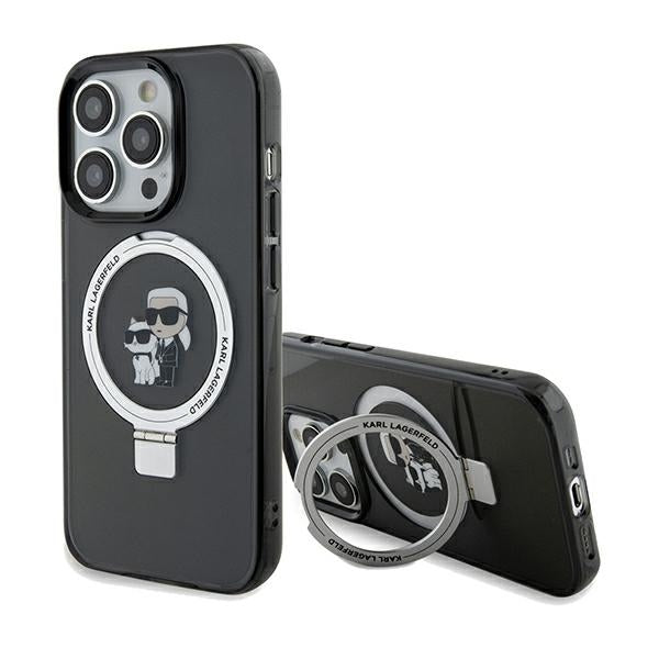 MagSafe cover til Apple iPhone 14 Pro Max, Karl Lagerfeld, Ring Stand Karl & Choupette, Sort