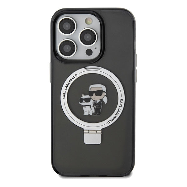 MagSafe cover til Apple iPhone 14 Pro Max, Karl Lagerfeld, Ring Stand Karl & Choupette, Sort