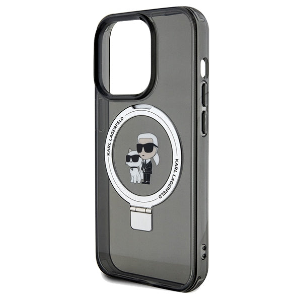 MagSafe cover til Apple iPhone 14 Pro Max, Karl Lagerfeld, Ring Stand Karl & Choupette, Sort