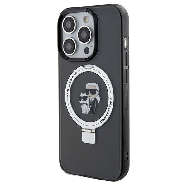 MagSafe cover til Apple iPhone 14 Pro Max, Karl Lagerfeld, Ring Stand Karl & Choupette, Sort