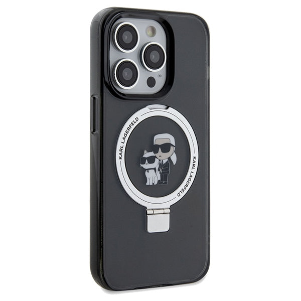 MagSafe cover til Apple iPhone 14 Pro Max, Karl Lagerfeld, Ring Stand Karl & Choupette, Sort