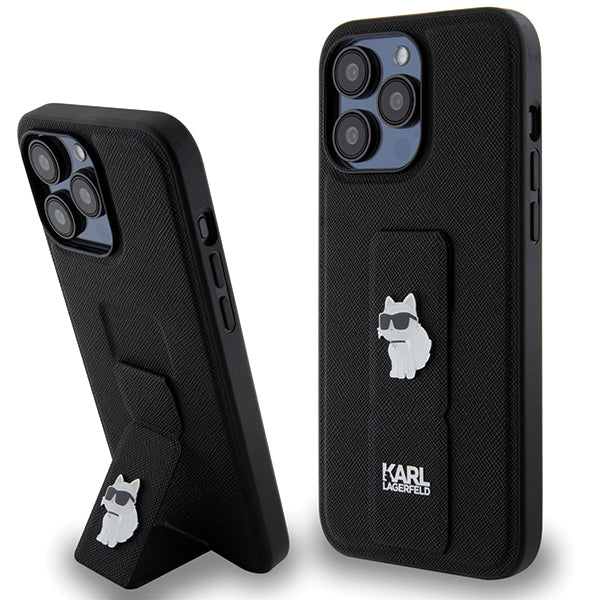 MagSafe cover til Apple iPhone 14 Pro Max, Karl Lagerfeld, Saffiano Gripstand Choupette, Sort