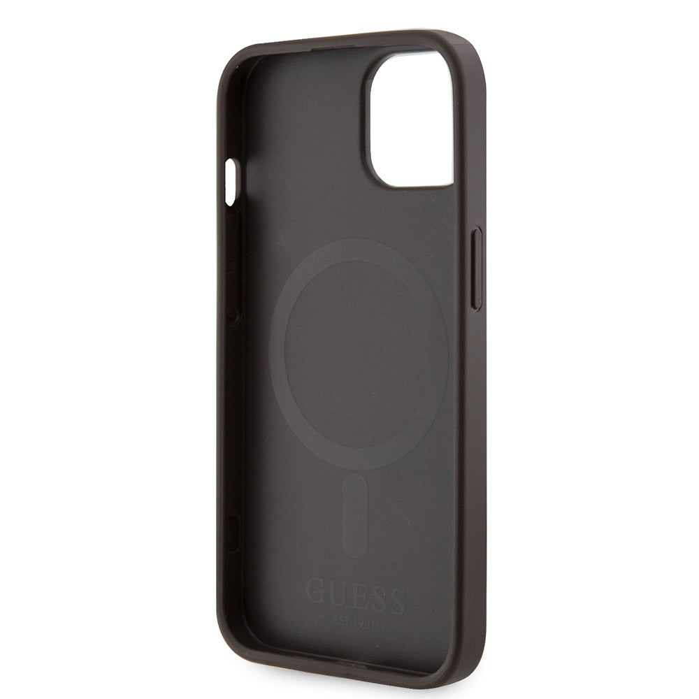 MagSafe cover til Apple iPhone 15, Guess, 4G Printed Stripes, Brun