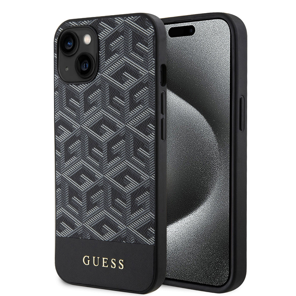 MagSafe cover til Apple iPhone 15, Guess, GCube Stripes, Sort