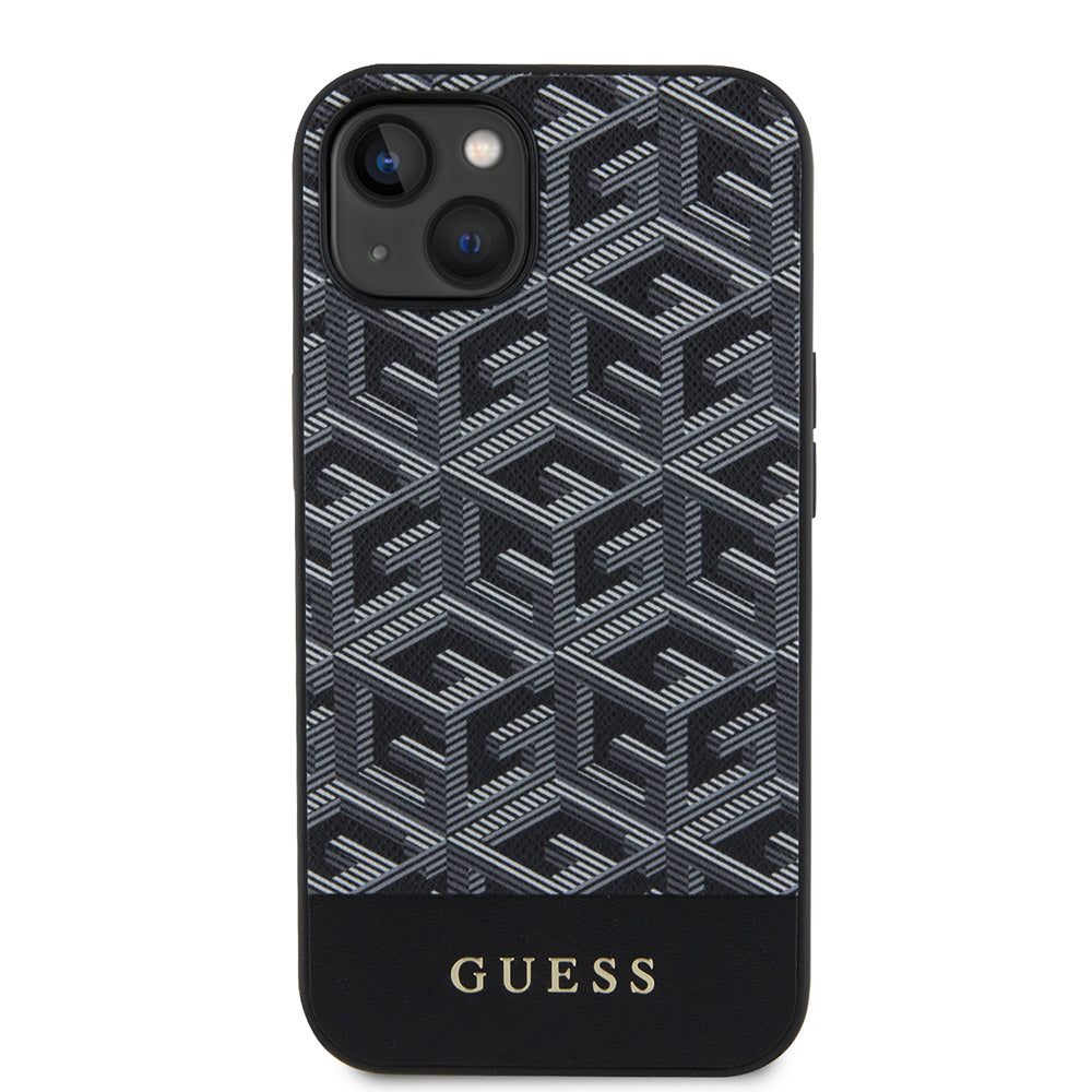 MagSafe cover til Apple iPhone 15, Guess, GCube Stripes, Sort