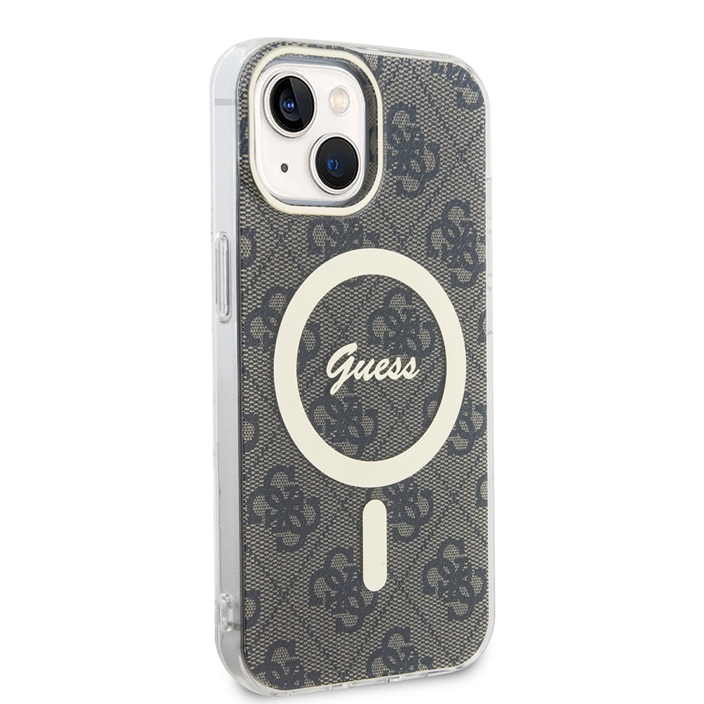 MagSafe Case for Apple iPhone 15, Guess, IML 4G, Brown