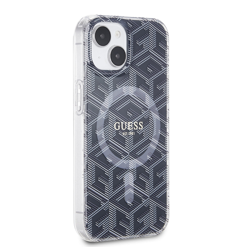 MagSafe cover til Apple iPhone 15, Guess, IML Gcube, Sort