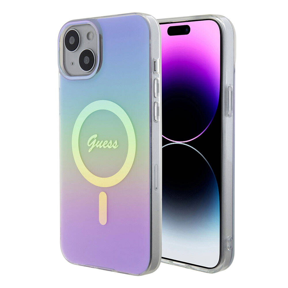 MagSafe cover til Apple iPhone 15, Guess, IML Iridescent, Lilla