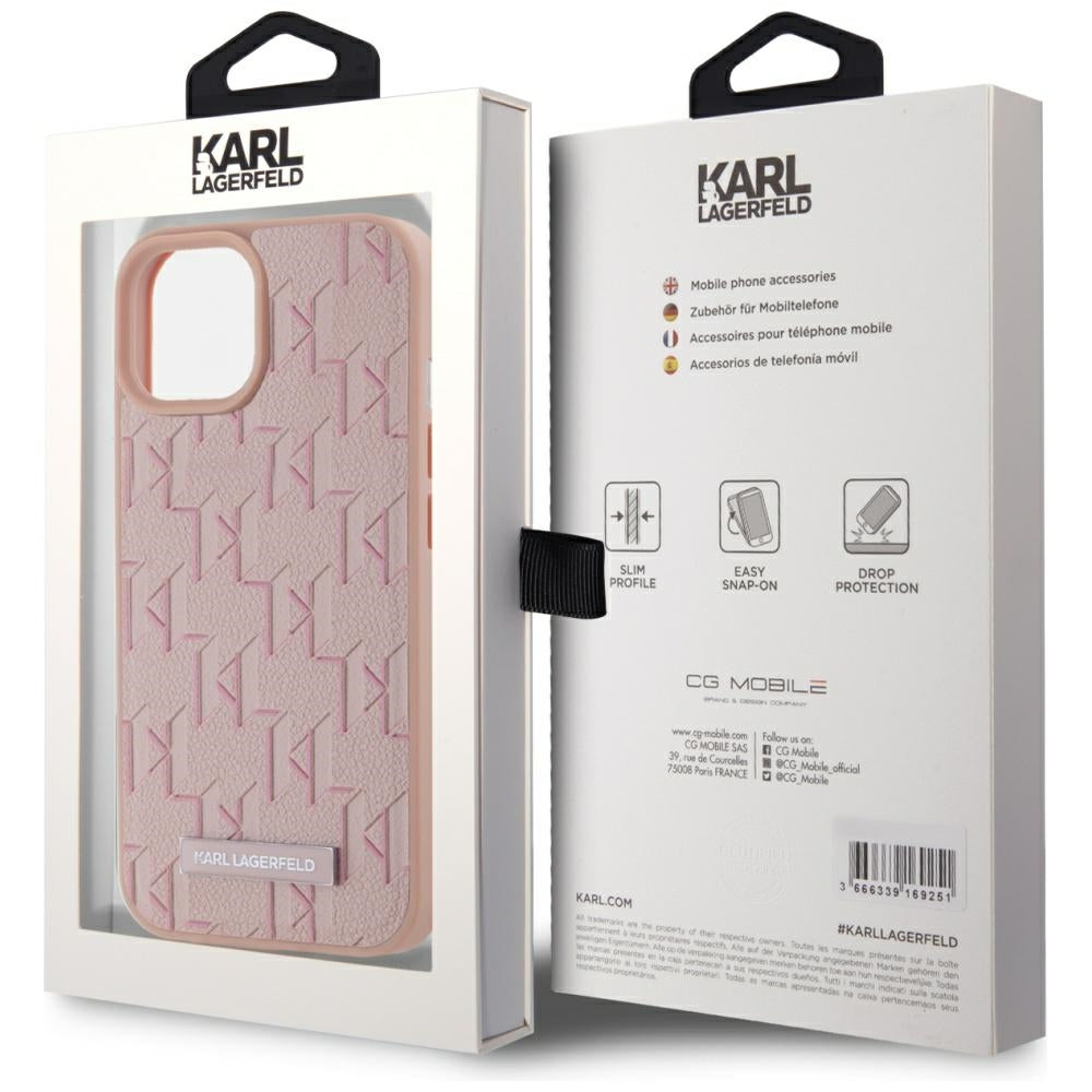 MagSafe cover til Apple iPhone 15, Karl Lagerfeld, Hot Stamp, Pink