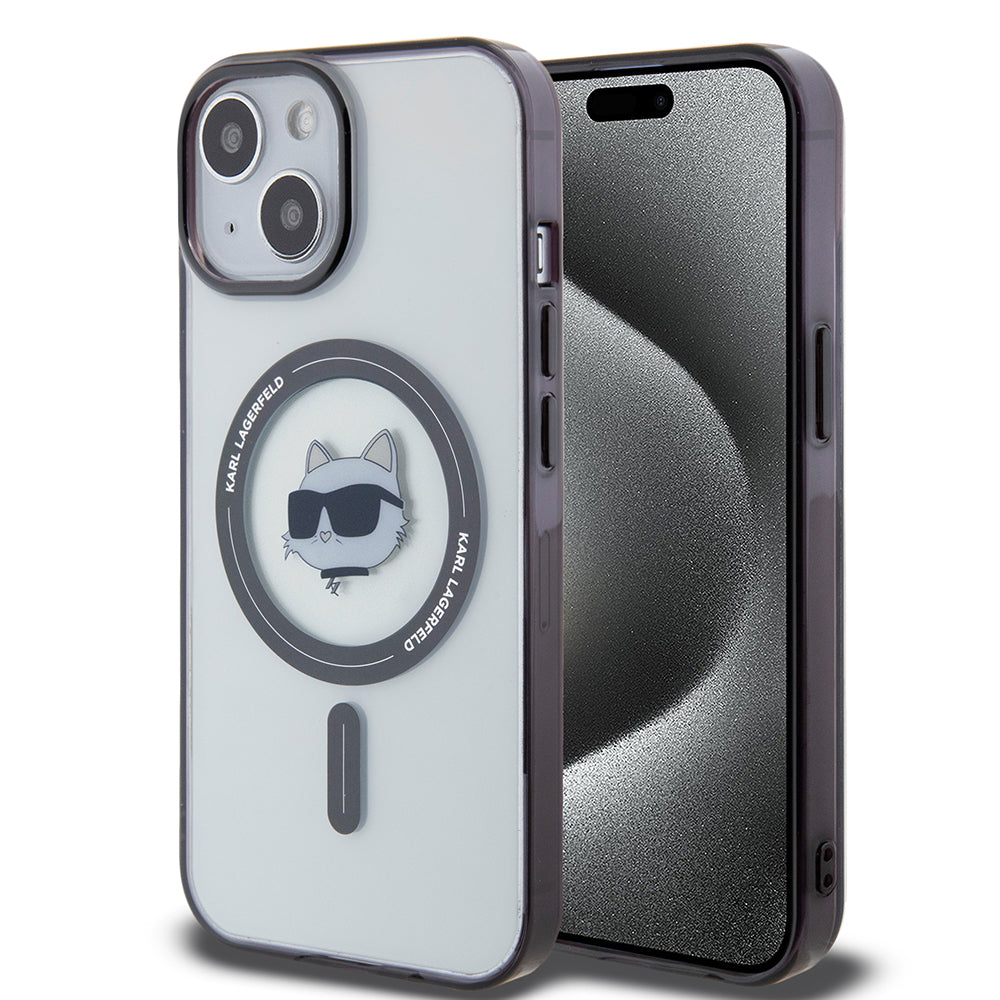 MagSafe cover til Apple iPhone 15, Karl Lagerfeld, IML Choupette's Head, Gennemsigtig