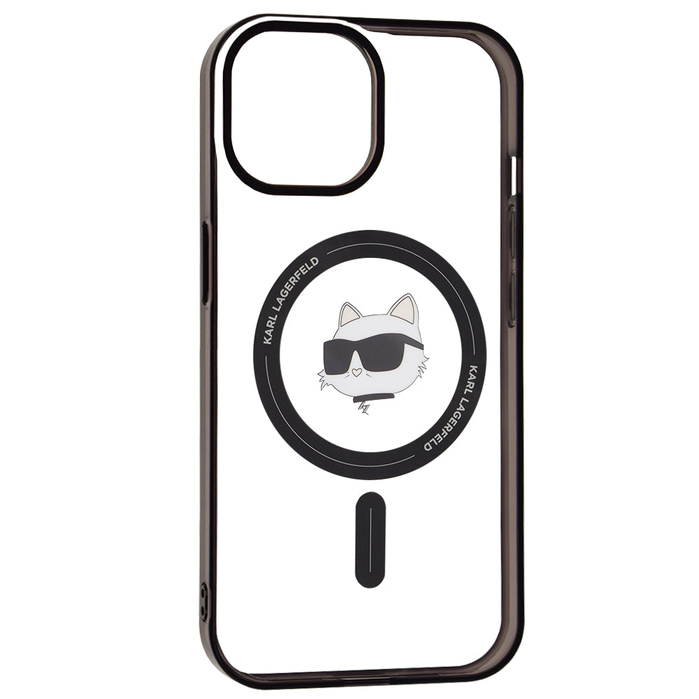 MagSafe cover til Apple iPhone 15, Karl Lagerfeld, IML Choupette's Head, Gennemsigtig