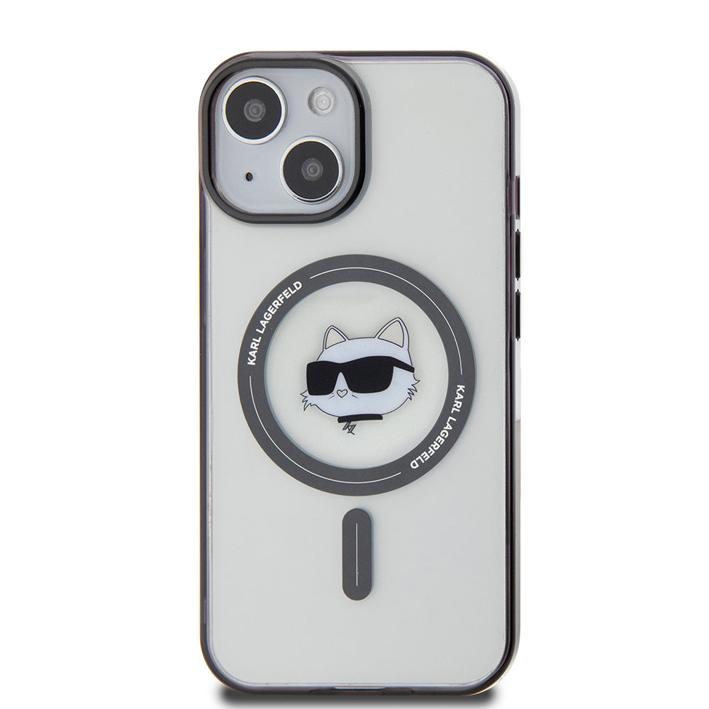 MagSafe cover til Apple iPhone 15, Karl Lagerfeld, IML Choupette's Head, Gennemsigtig