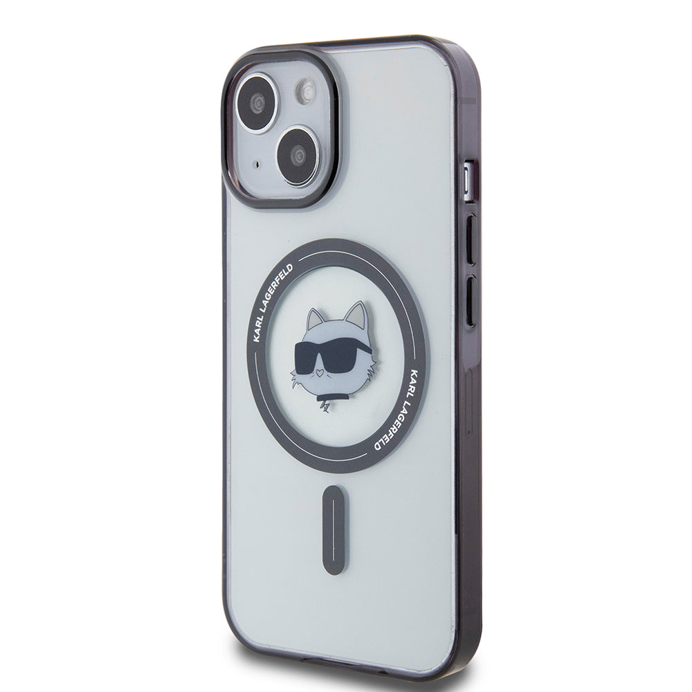 MagSafe cover til Apple iPhone 15, Karl Lagerfeld, IML Choupette's Head, Gennemsigtig