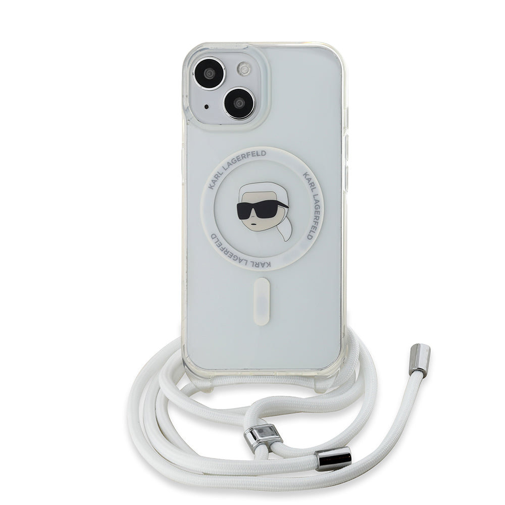 MagSafe cover til Apple iPhone 15, Karl Lagerfeld, IML Crossbody Karl's Head, Gennemsigtig