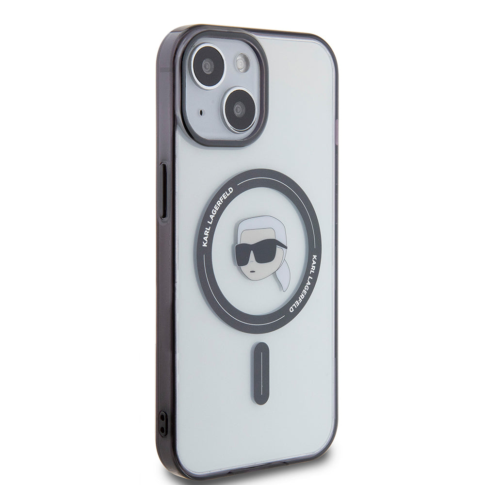 MagSafe cover til Apple iPhone 15, Karl Lagerfeld, IML Karl's Head, Gennemsigtig
