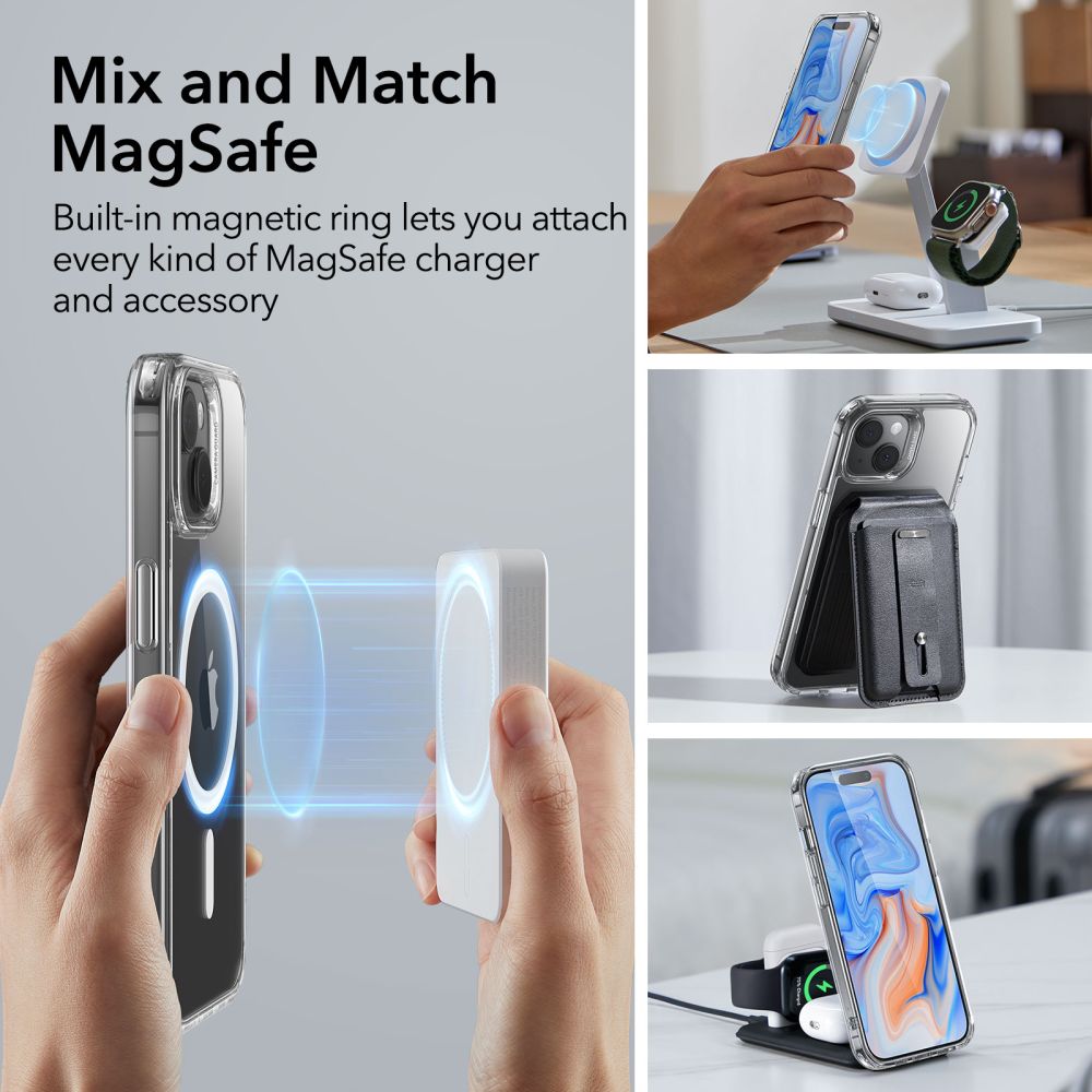 MagSafe cover til Apple iPhone 15 Plus, ESR, Classic Hybrid, Gennemsigtig