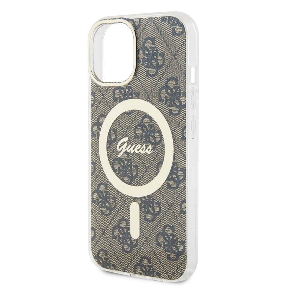 MagSafe cover til Apple iPhone 15 Plus, Guess, IML 4G, Brun