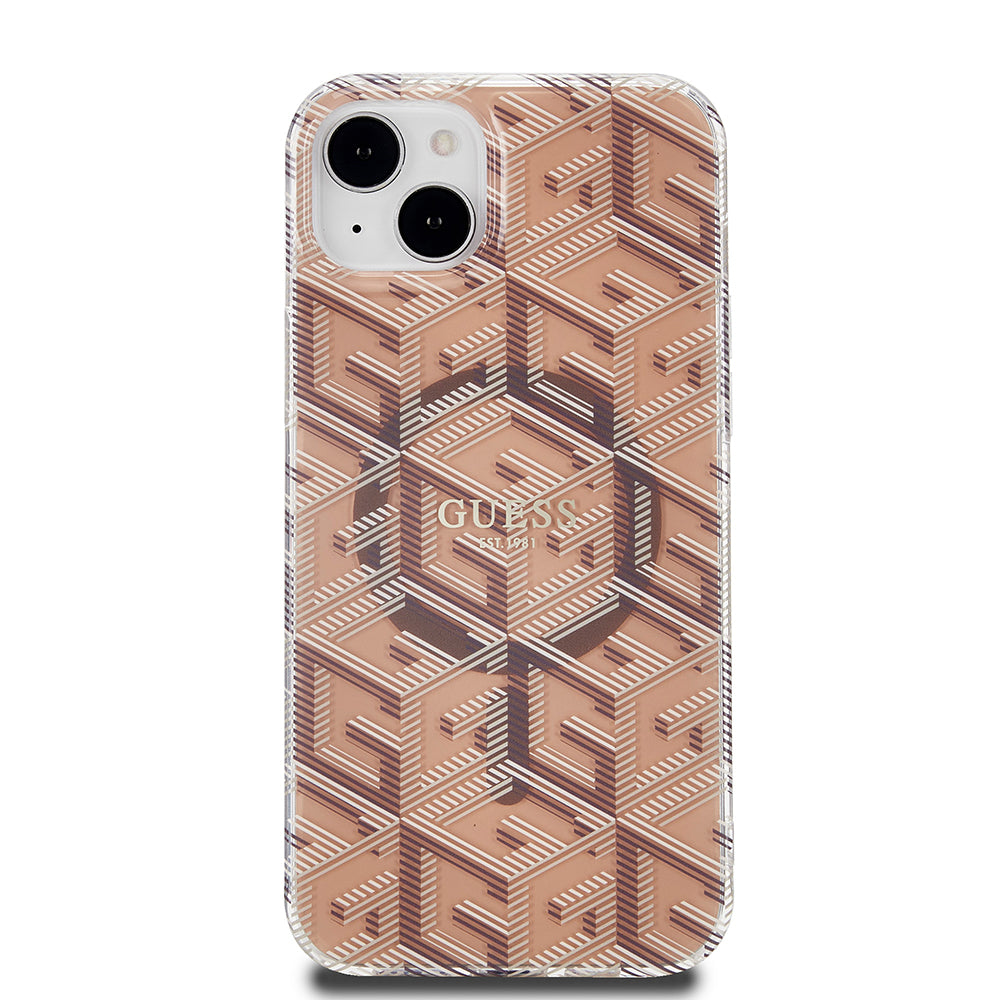 MagSafe cover til Apple iPhone 15 Plus, Guess, IML Gcube, Brun