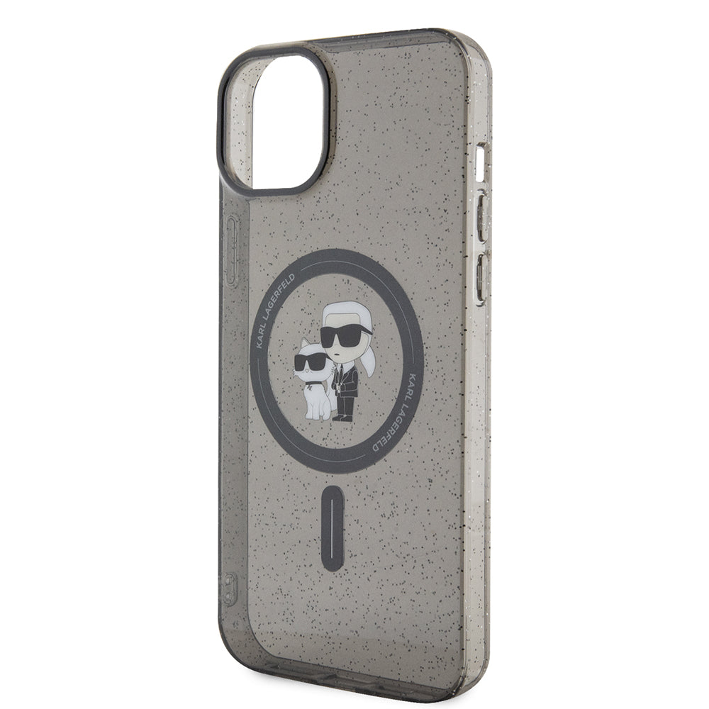MagSafe cover til Apple iPhone 15 Plus, Karl Lagerfeld, Glitter, Sort