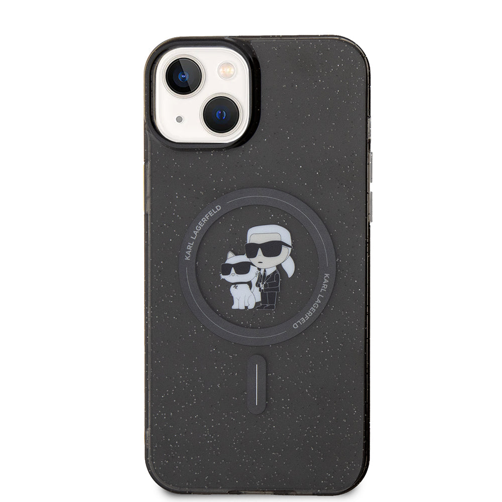 MagSafe cover til Apple iPhone 15 Plus, Karl Lagerfeld, Glitter, Sort
