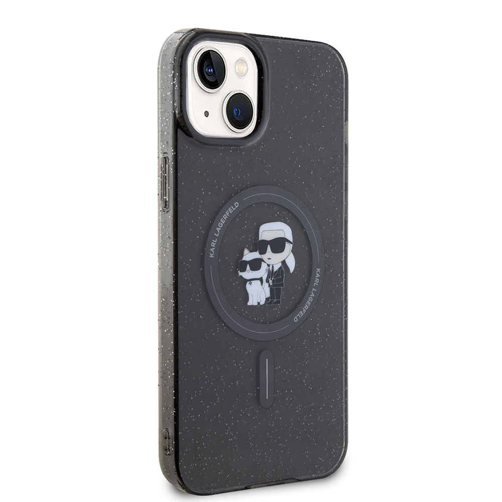 MagSafe cover til Apple iPhone 15 Plus, Karl Lagerfeld, Glitter, Sort